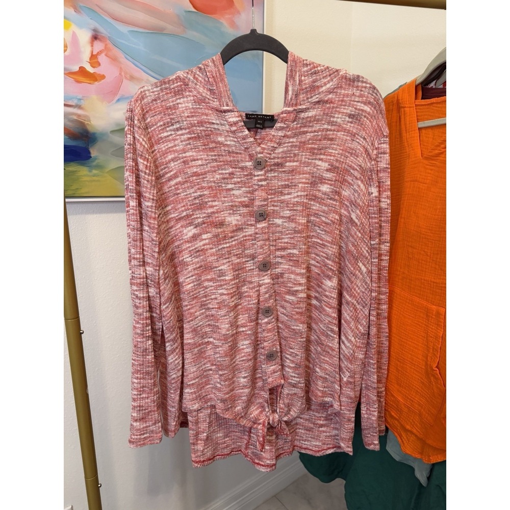 Lane Bryant Women's Button-Up Hoodie Pink 18/20